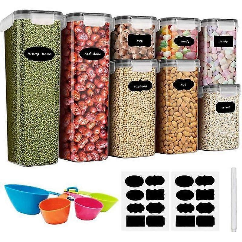 8PCS Airtight Canisters Plastic Kitchen Storage Jars Sealed with Lid
