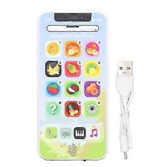 Kids Learning Play Cell Phone LED Light Rechargeable Blue