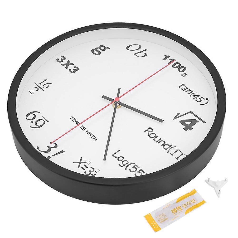 Household Simple Wall Clock Digital Formula Wall Clock Quartz Clock Black
