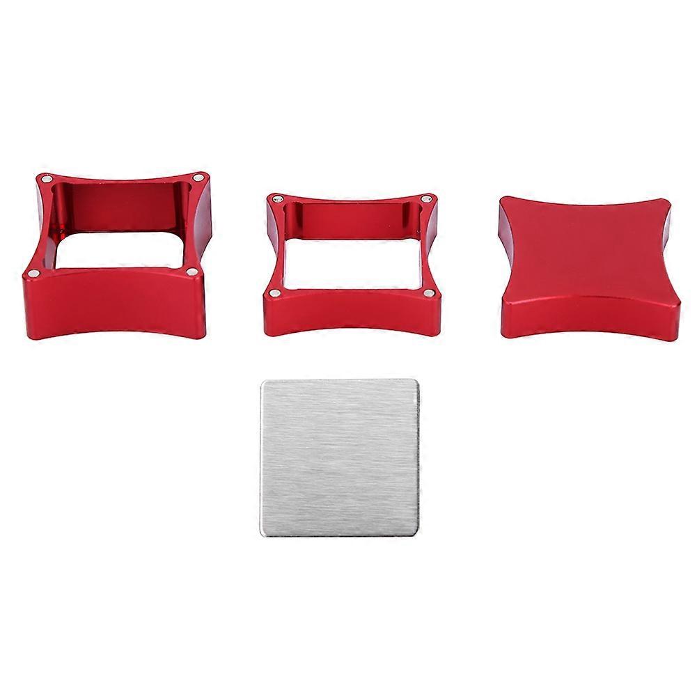 Universal Aluminium Snooker Pool Billard Queue Tip Tips Tisch Kreidehalter (rot)