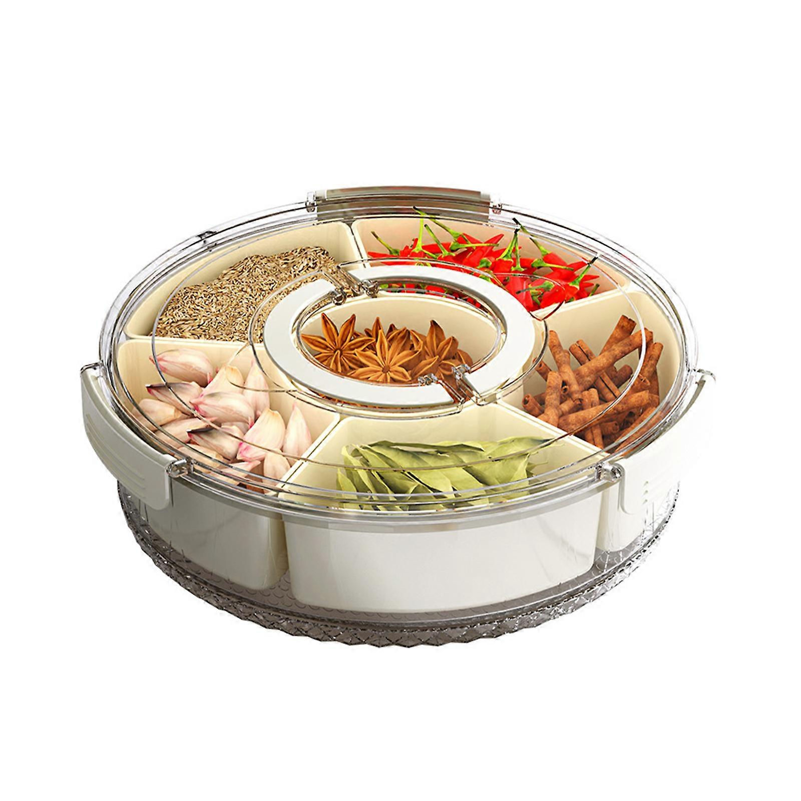 Seasoning Storage Box Portable Spice Container with 6 Compartments and Clear Lid Condiment Case for Cooking Enthusiasts