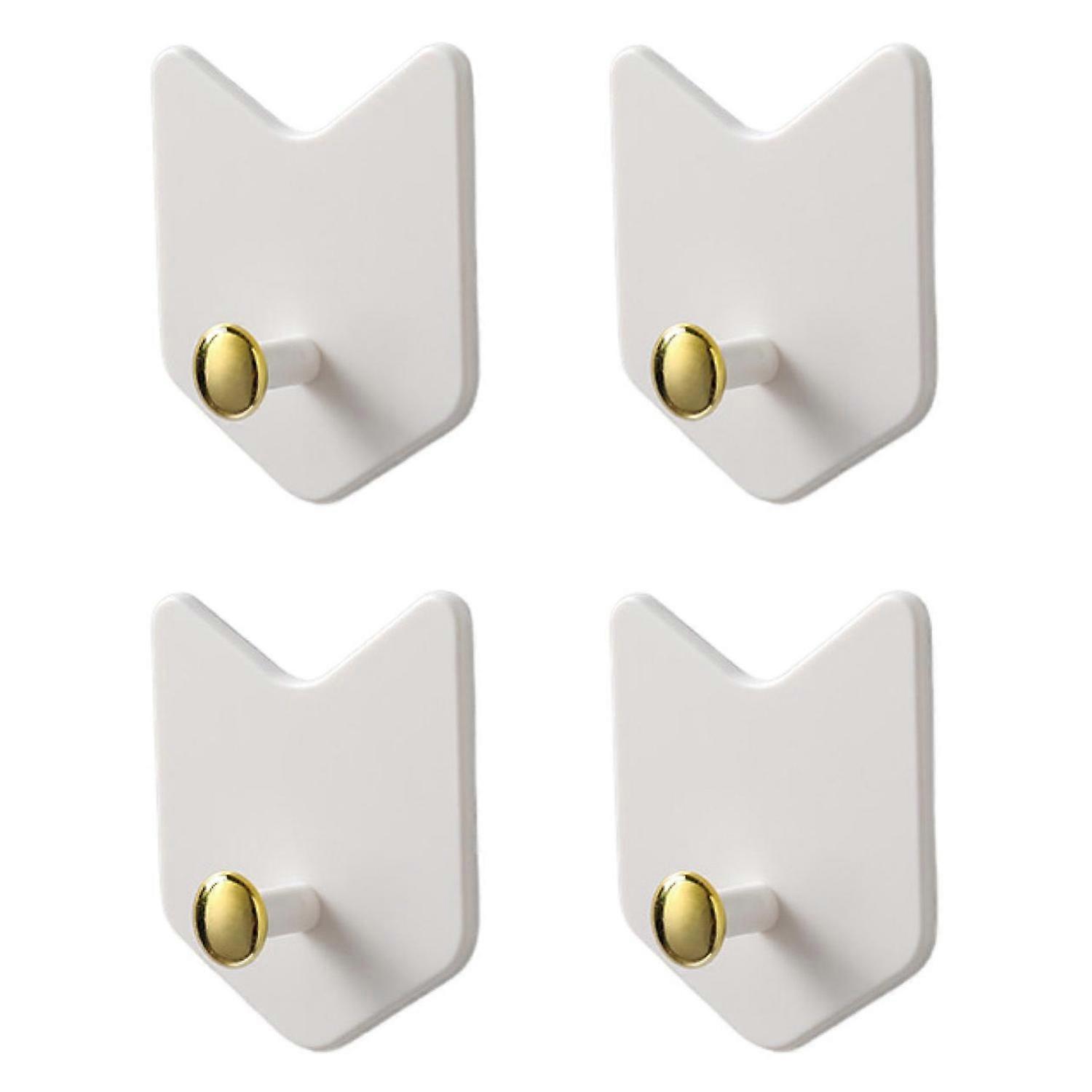 4Pcs Storage Hooks Removable Towel Racks High Load-Bearing Easy Installation Right-Angle Design