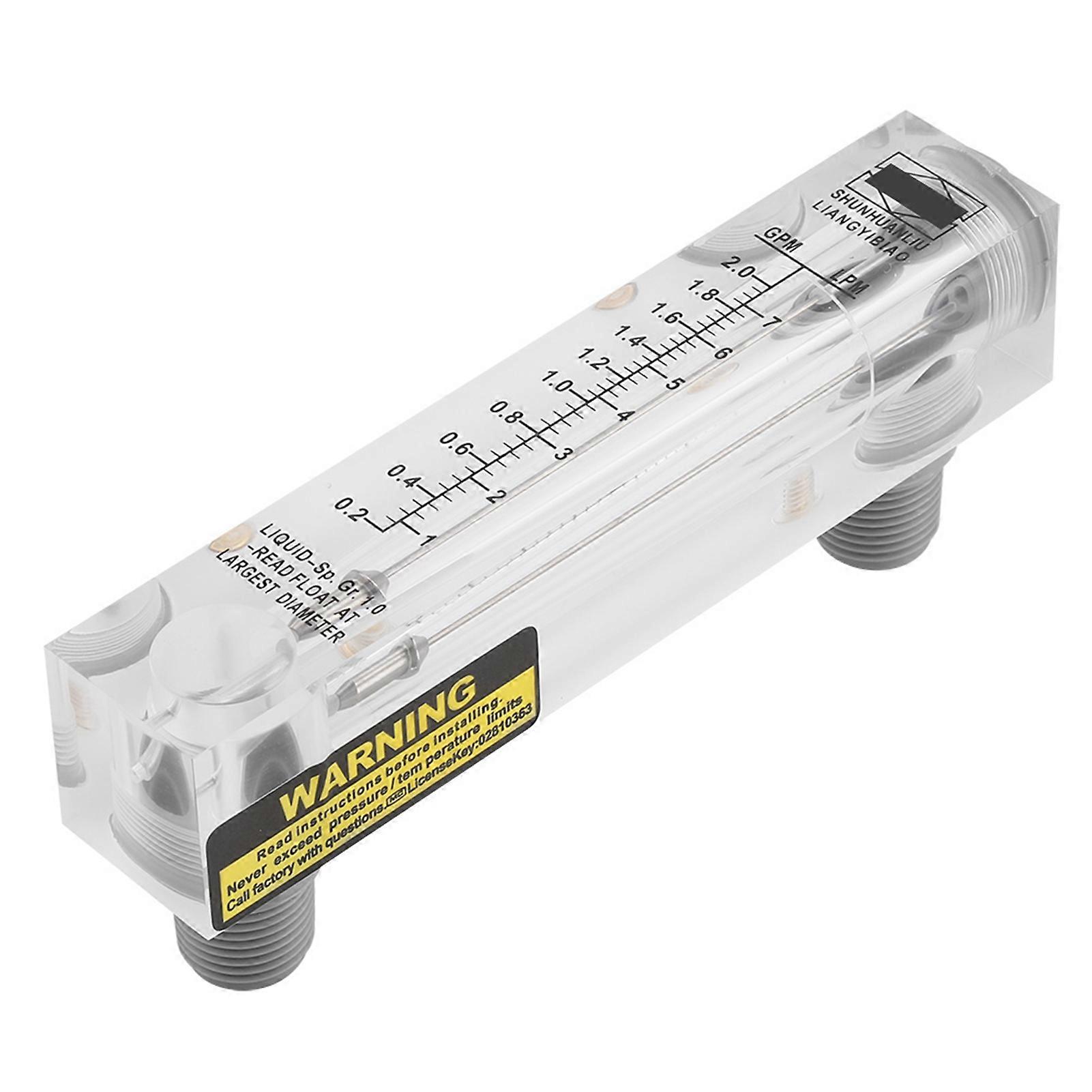 Débitmètre à liquide en verre de type panneau, mesure du débit d'eau 0,2 à 2 GPM/1 à 7 LPM