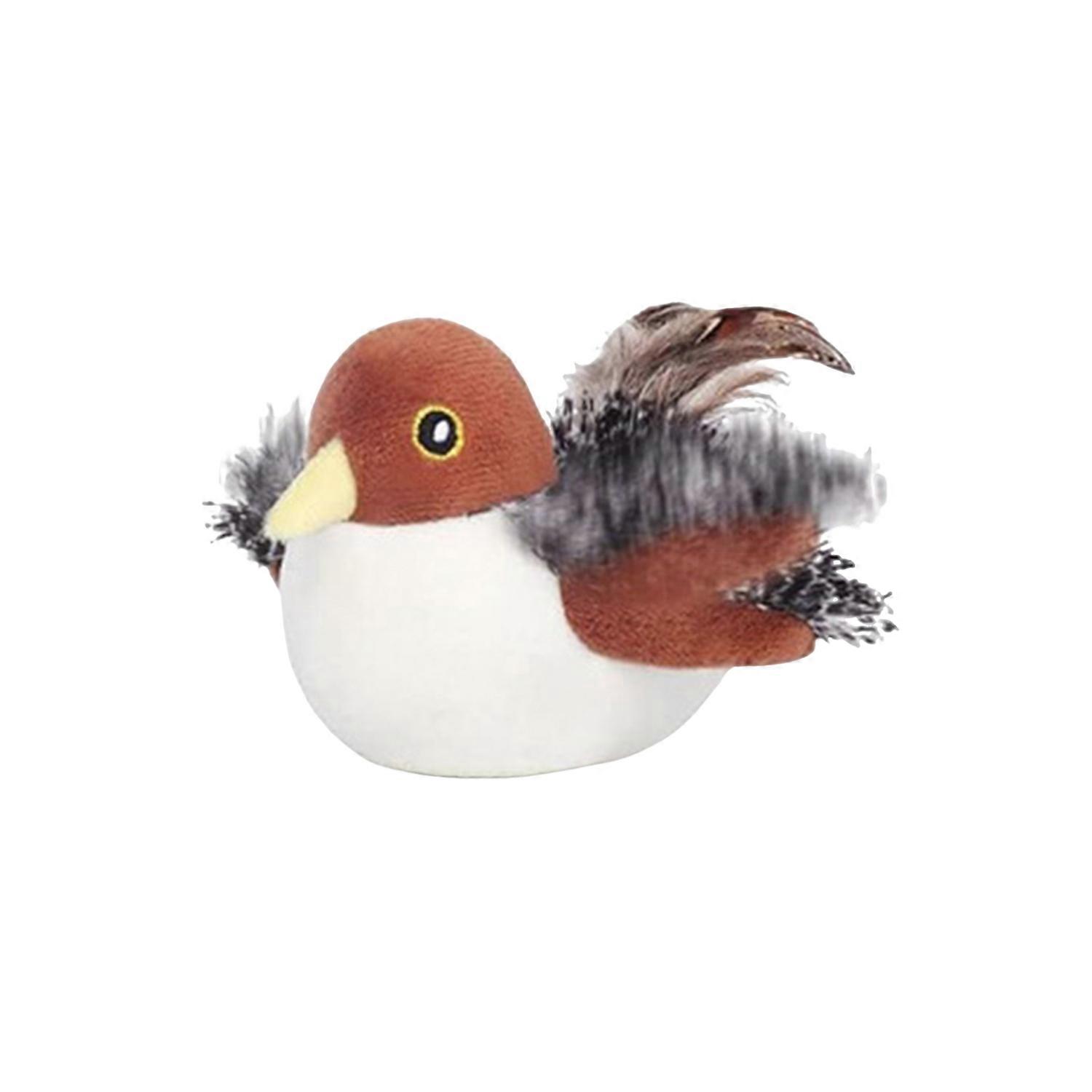 Flapping Wings Bird Cat Toy Touch Activated Interactive Chirping Bird with Lifelike Sound Simulation