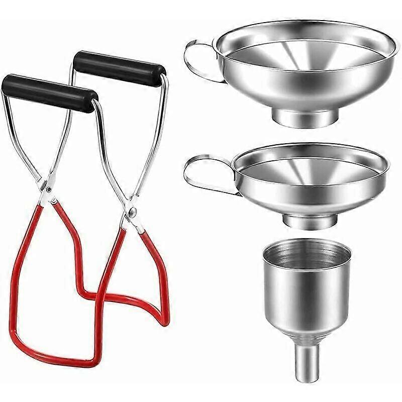 Kitchen Funnel Set, 4pcs Stainless Steel Filter Funnels for Jars and Cooking