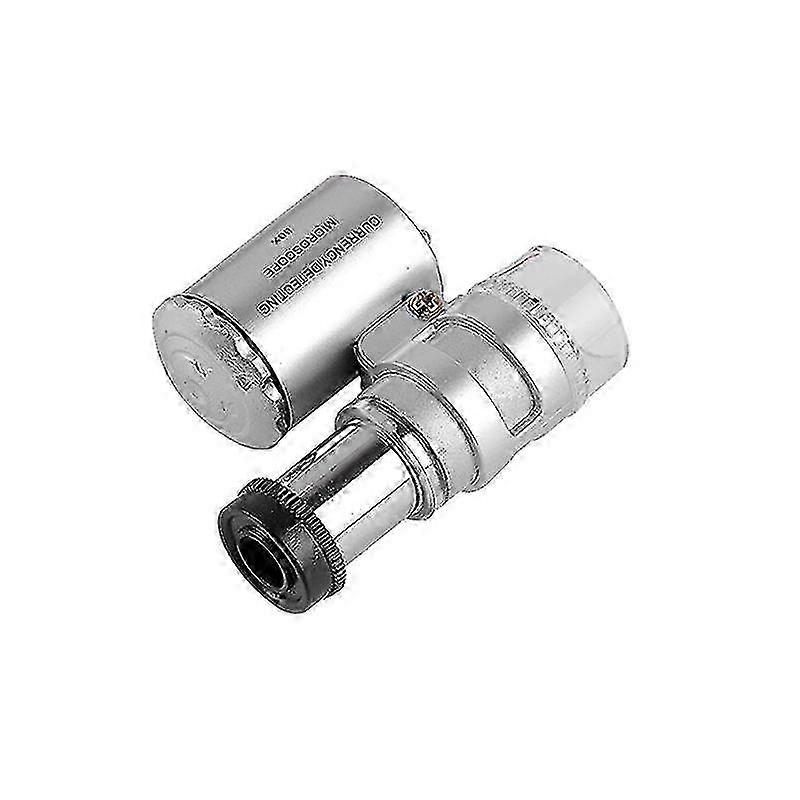 Portable Mini Microscope with LED UV Light for Jewelry (Silver, 1pc)