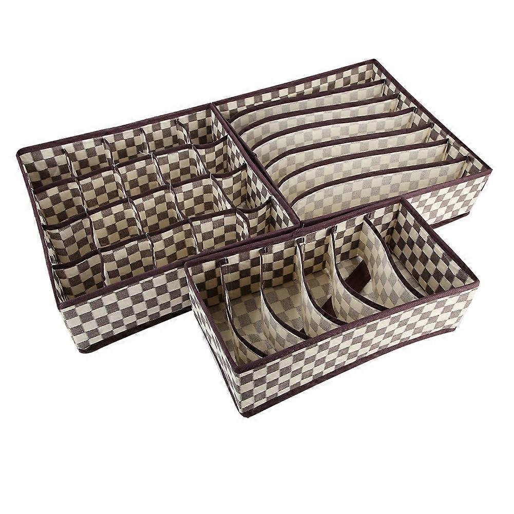 Underwear Divider Organizer Storage Box 3-Piece Set Non-Woven Fabric For Bras And Socks