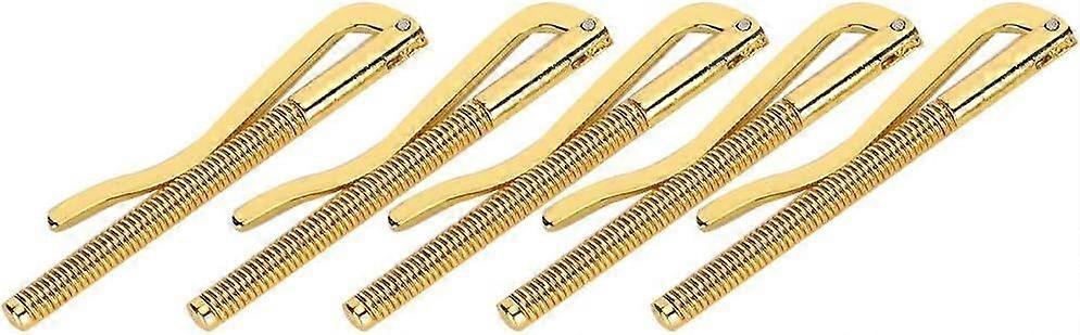 Wallet spring clips, 5 anti-rust galvanized steel high hardness spring wallets (gold)