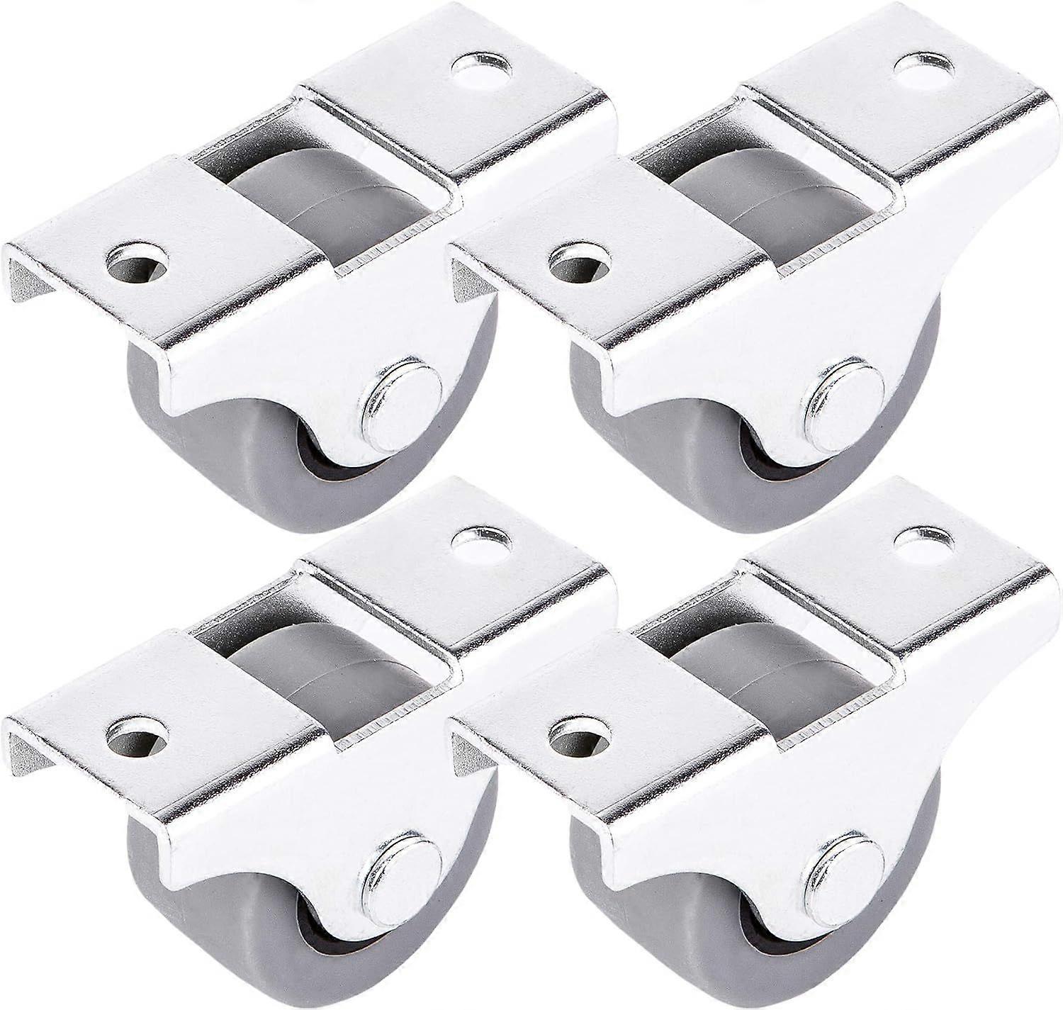 (Pack of 4 items) 25 mm rubber and plastic fixed in a rotating metal case - For furniture, household appliances and equipmentSuperma