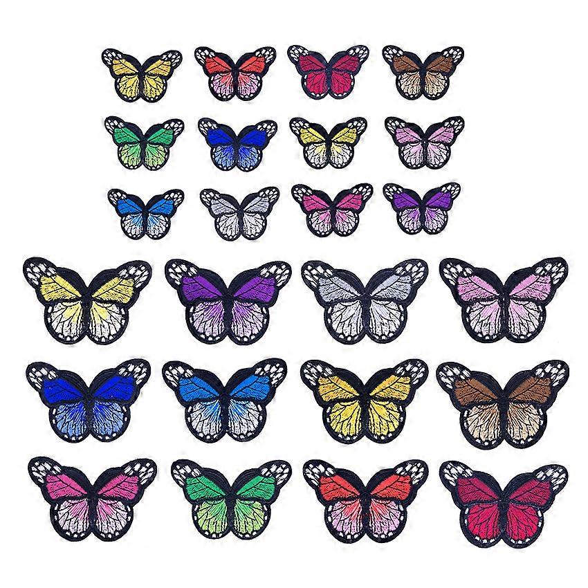 Iron-On Decorative Patches, Assorted Designs Embroidery Butterfly With Hot Melt Adhesive For Easy Clean And Long Lasting Use On Clothing And