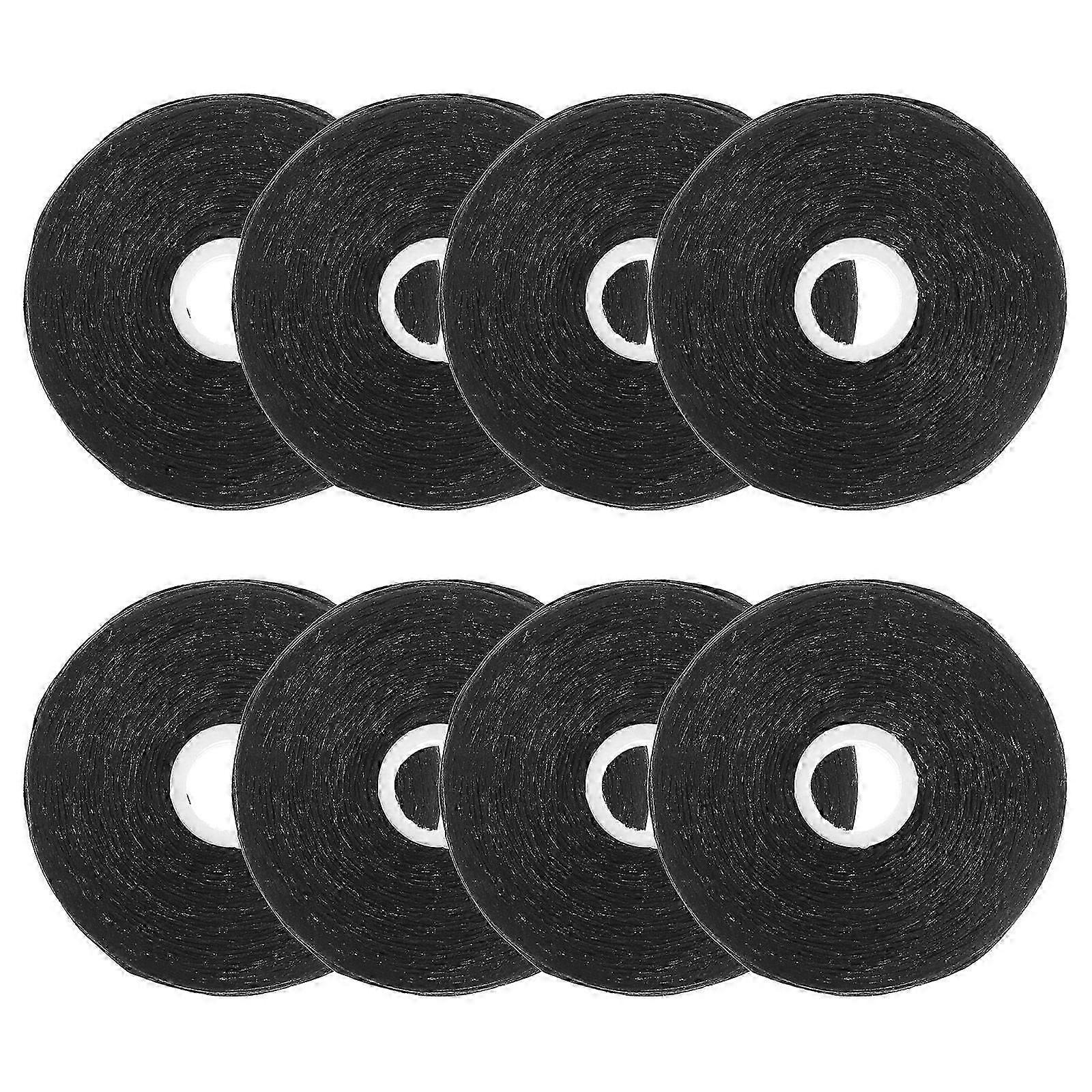 8 Pack 50M Bamboo Charcoal Dental Flosser Built-In Spool Wire Toothpick Flosser Dental Floss Replacement Core Mint Flavor (Black)