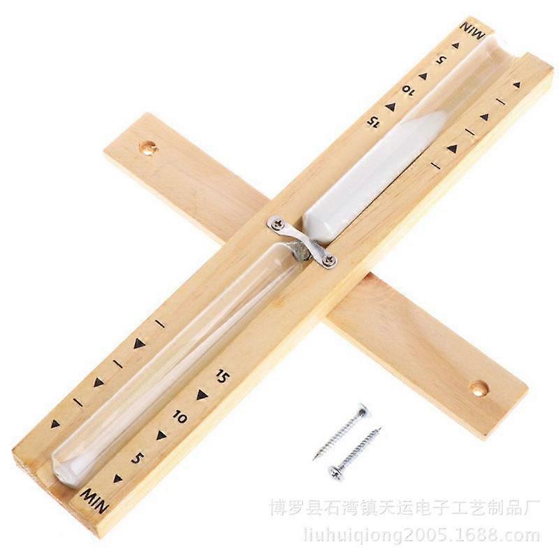 טיימר סאונה שעון חול בן 15 דקות - טיימר חול מסתובב מעץ לסאונות אינפרא אדום, אדים וחביות, אביזרי סאונה