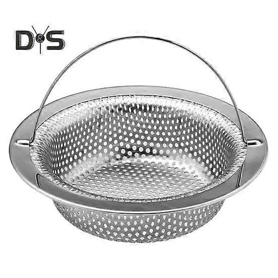 Stainless Steel Kitchen Sink Strainer Large Food Debris Holder Fine Mesh Clog-Free Drain Basket Easy-Lift Handle Durable Sewer Filter