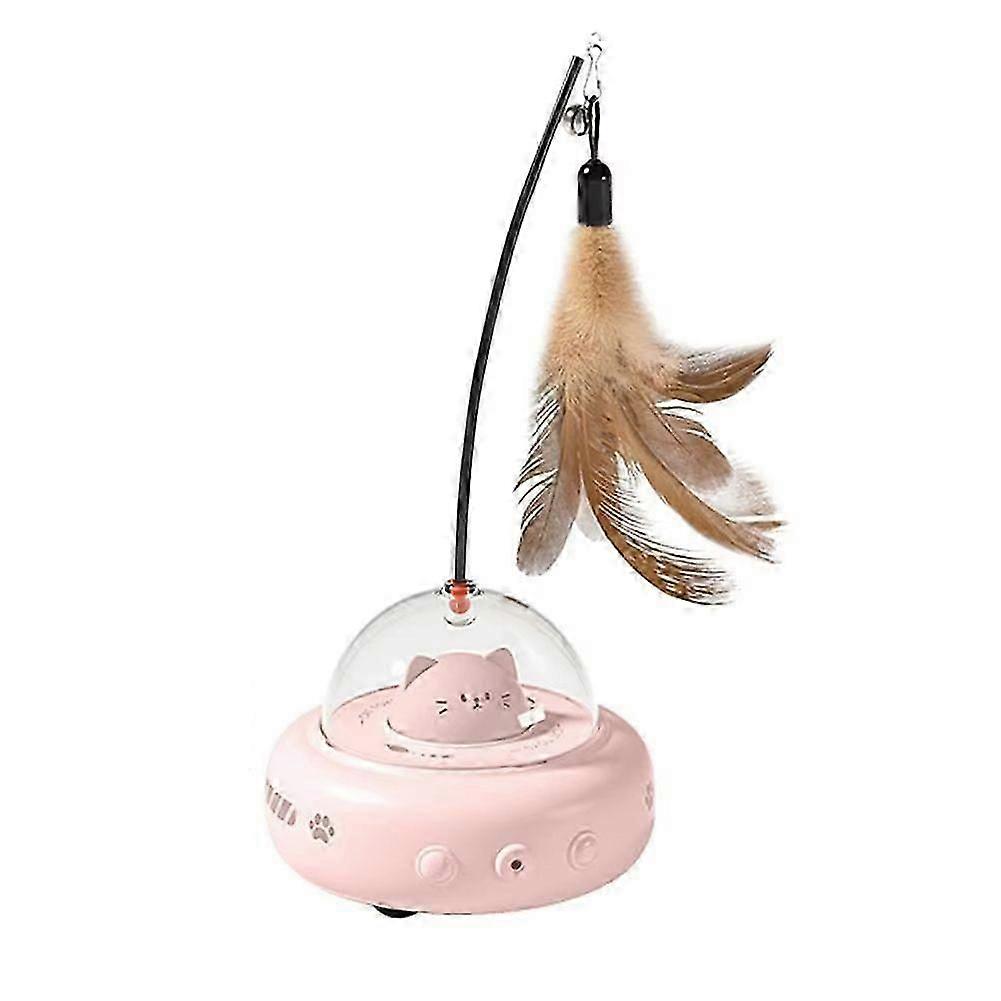 Electric Interactive Cat Toy Cat Toys with Cat Teaser Wand Rechargeable Electric Sensing Pet Toys A