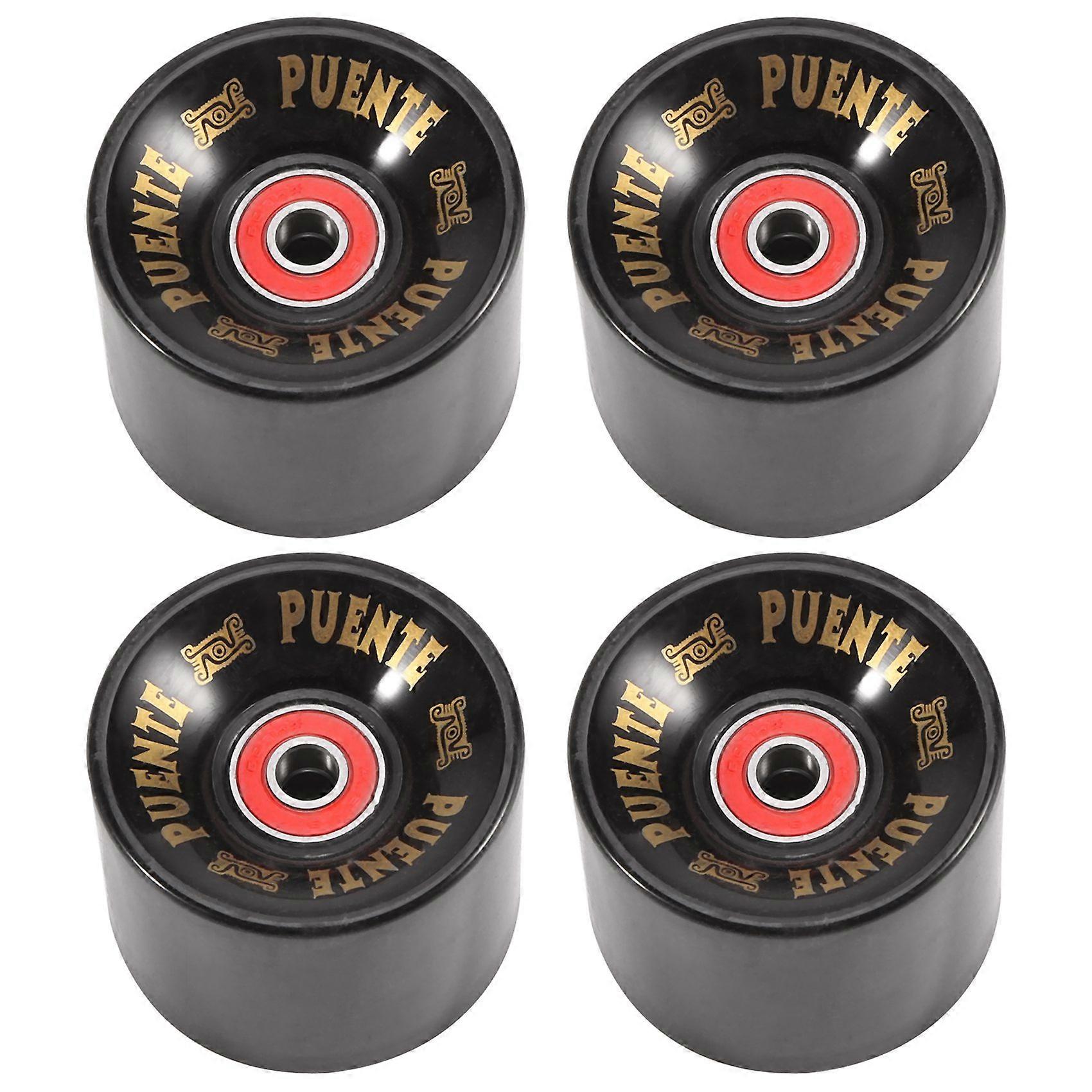 PUENTE 4Pcs/Set Cruiser Skateboard Wheels PU Wheels Long Board Cruiser Wheels with ABEC-9 Bearings