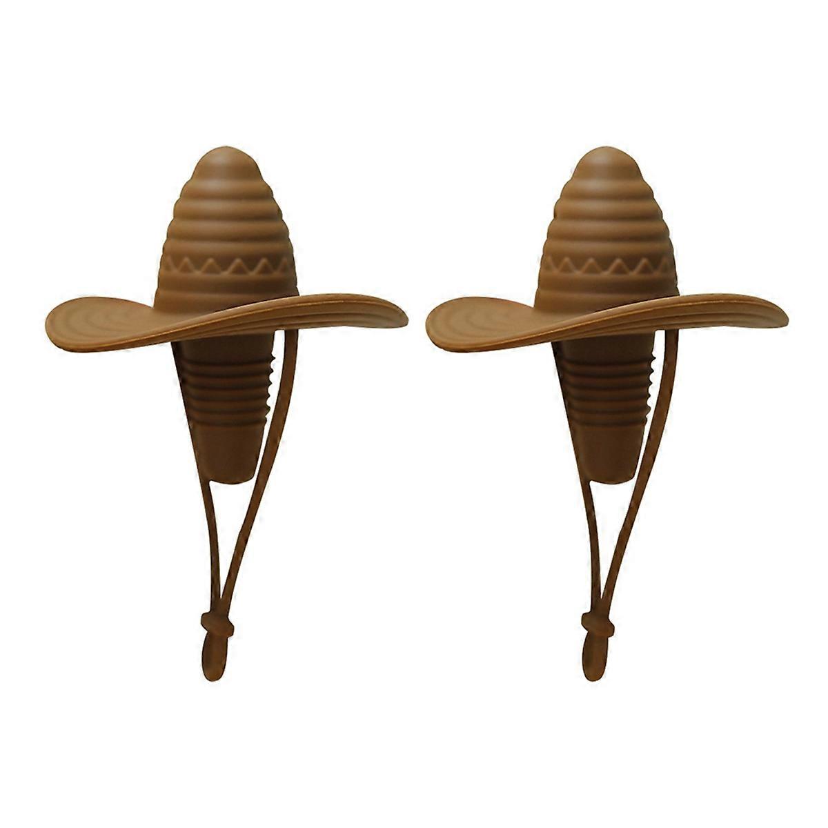 2pcs Cowboy Hat Bottle Stopper Silicone Wine Bottle Cap Red Wine B