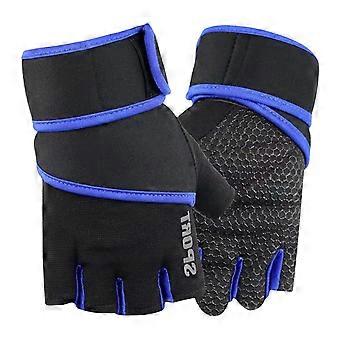 2pcs Halbfinger Handschuhe Fahrradhandschuhe Stoßdämpfung Fitness gepolsterte Fäustlinge für Gym Training und Outdoor-Sport grün XL