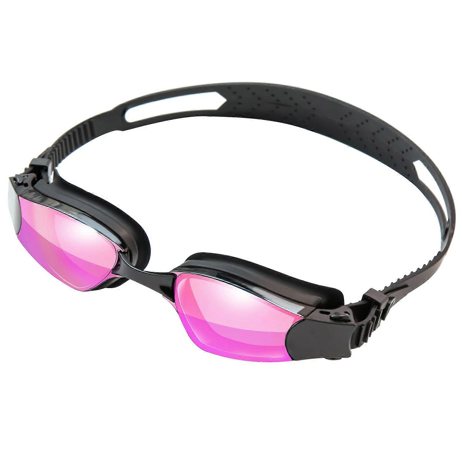 Simglasögon för vuxna UV-skydd Anti-Fog simglasögon med förvaringsbox, mjuka näsbryggor, inget läckage och justerbar fantomrosa