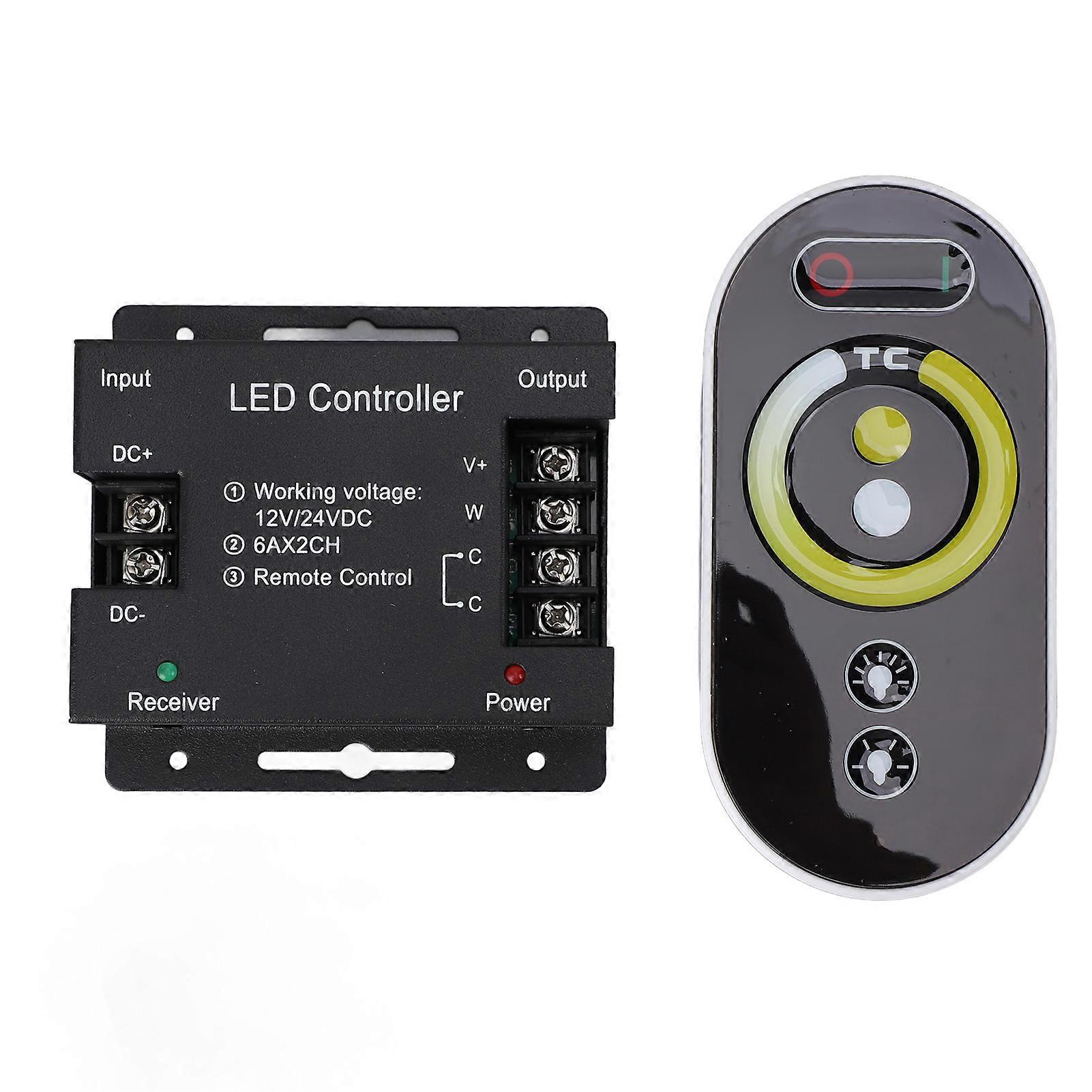 Wireless LED Colour Temperature Controller 6 Key Touch Control Metal Shell Dimmable Adjustable Dual Colour Temperature LED Controller for Home or Offi