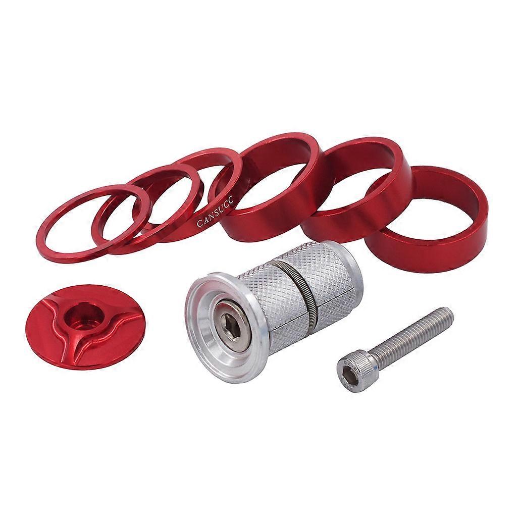 1/8 Inch Headset Spacer for w/ Stem Top Cap,Headset Star Nut Black Red Blue Gold 4 Color  Red