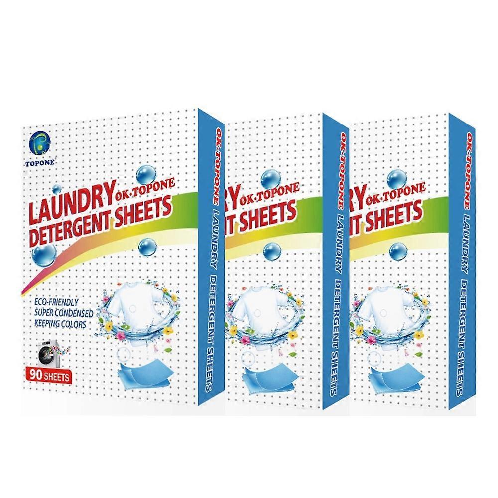 1/2/3Boxes Laundry Detergent Sheets 1 Pack 90 Sheet Inside Fresh Scent Strips Pacs