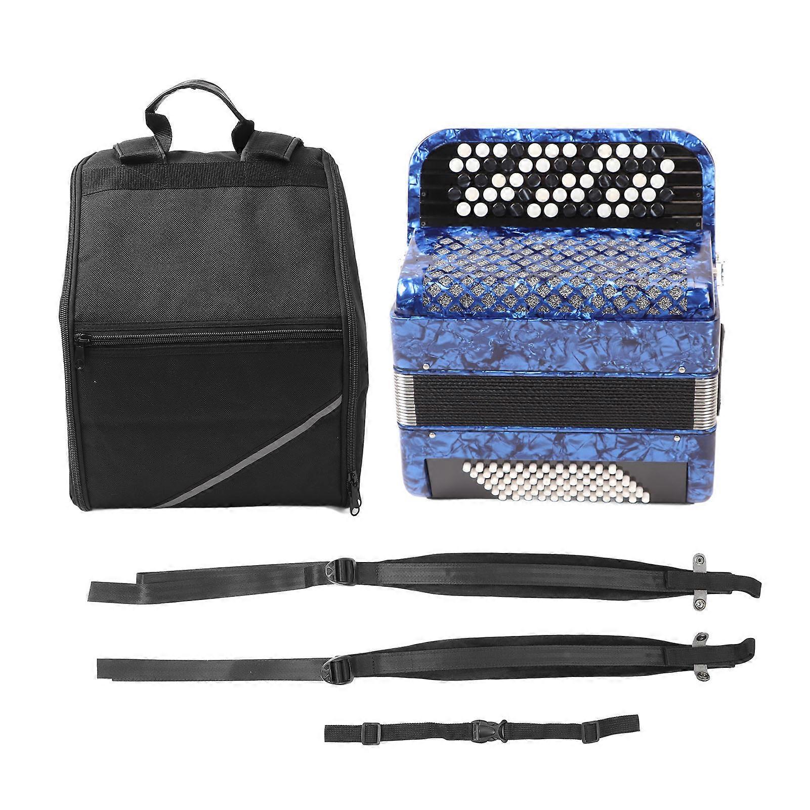 Accordion 62 Keys 60 Bass Key Professional Playing Instrument for Beginner Examination Dark Blue