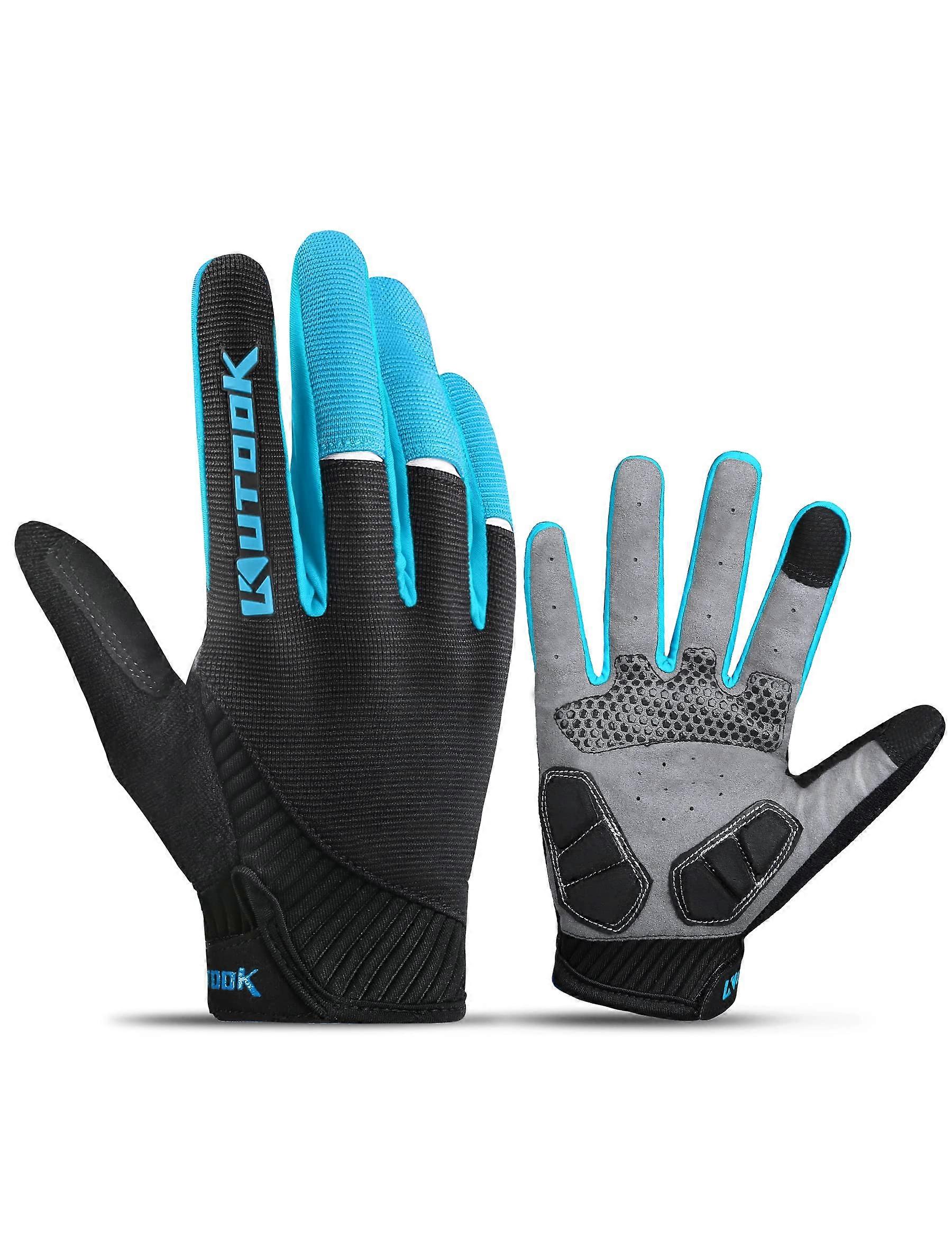 Cycling Gloves Full Finger Breathable Touch Screen Anti-Slip Pad for MTB Bike