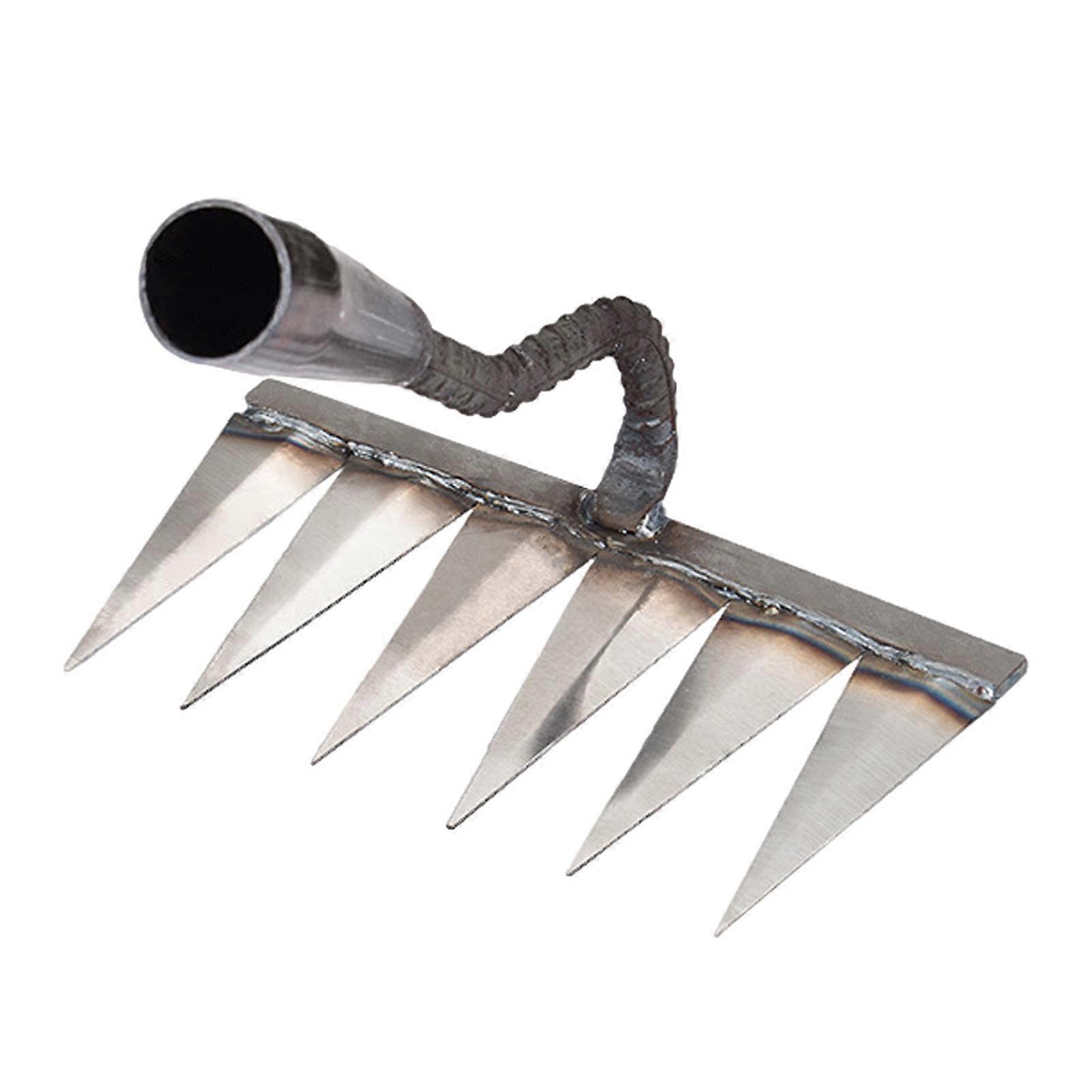 Garden Hoes Metal Hand Tool Set, Weather Resistant Cultivator and Heavy Duty Rake for Dethatching and Weeding
