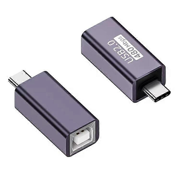 USB-B Female to USB-C Male Converter Adapter 480Mbps Data Transfer Connector for Electric Piano / Printer