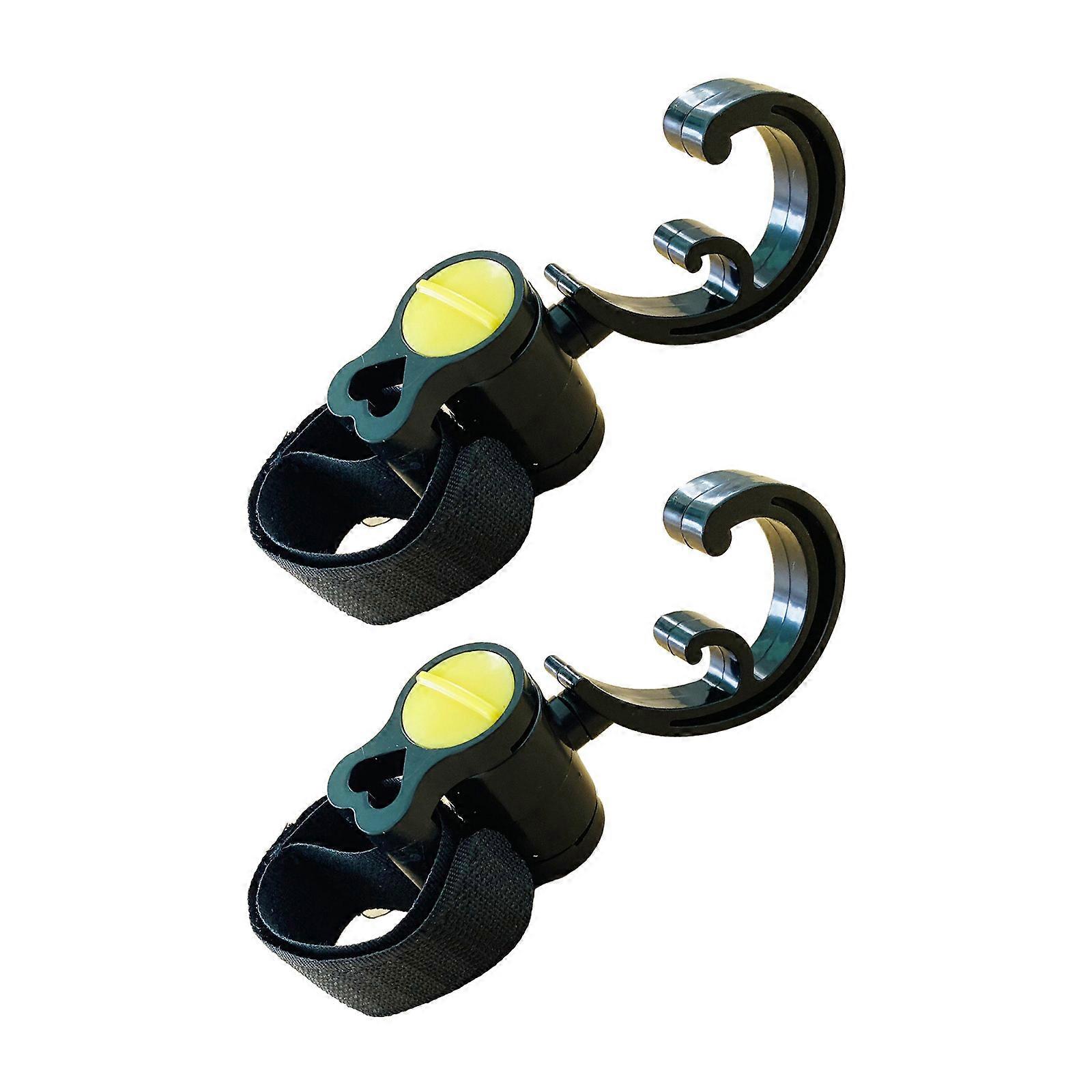 2pcs Adjustable Length Hooks for Strollers Slip Resistant Baby Stroller Hooks Securely Attach Bags & Accessories Durable Yellow