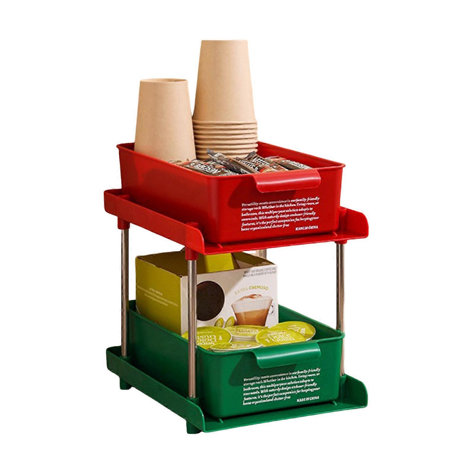 2 Layer Storage Drawer Rack with Ample Storage Space Multipurpose Rack
