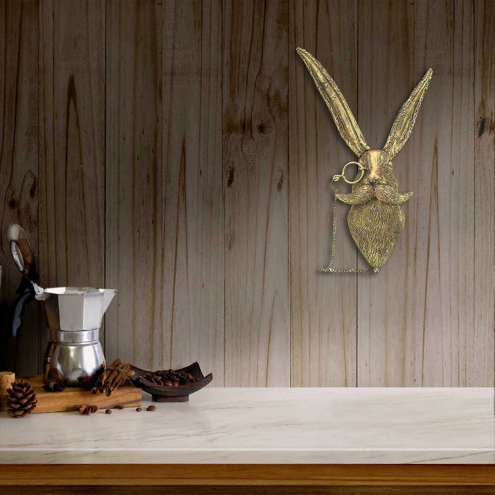 Metal Rabbit Wall-hanging Pendant Golden Metal Artificial Animals ...