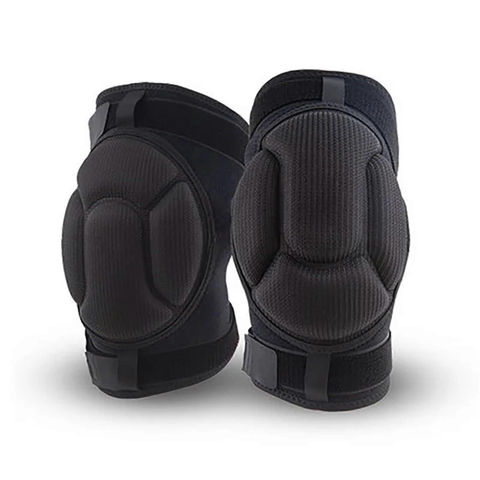 Knee Protectors 1 Pair, Adjustable, Black, Thickened Sponge, Support, AntiSlip