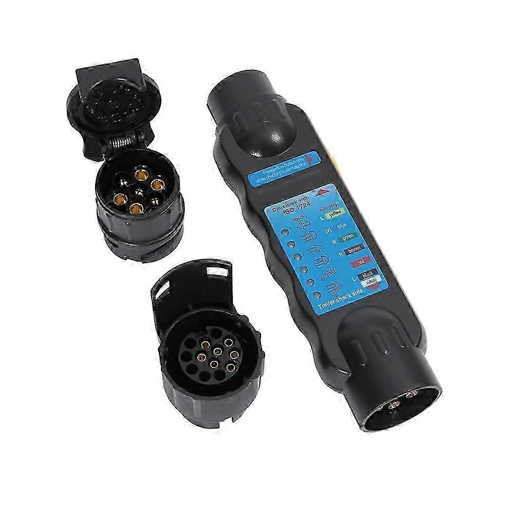 Trailer Socket Tester Lights Circuit Wiring Diagnostic Tools (7 Pin Trailer Tester + 2 x 7 13 Converter)
