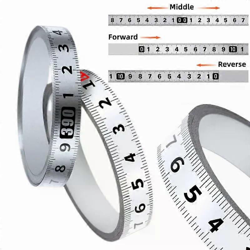 Self-Adhesive Measuring Tape Stainless Steel Workbench Ruler Adhesive Backed Tape Measure Metric Scale Rust-Proof Durable Ruler