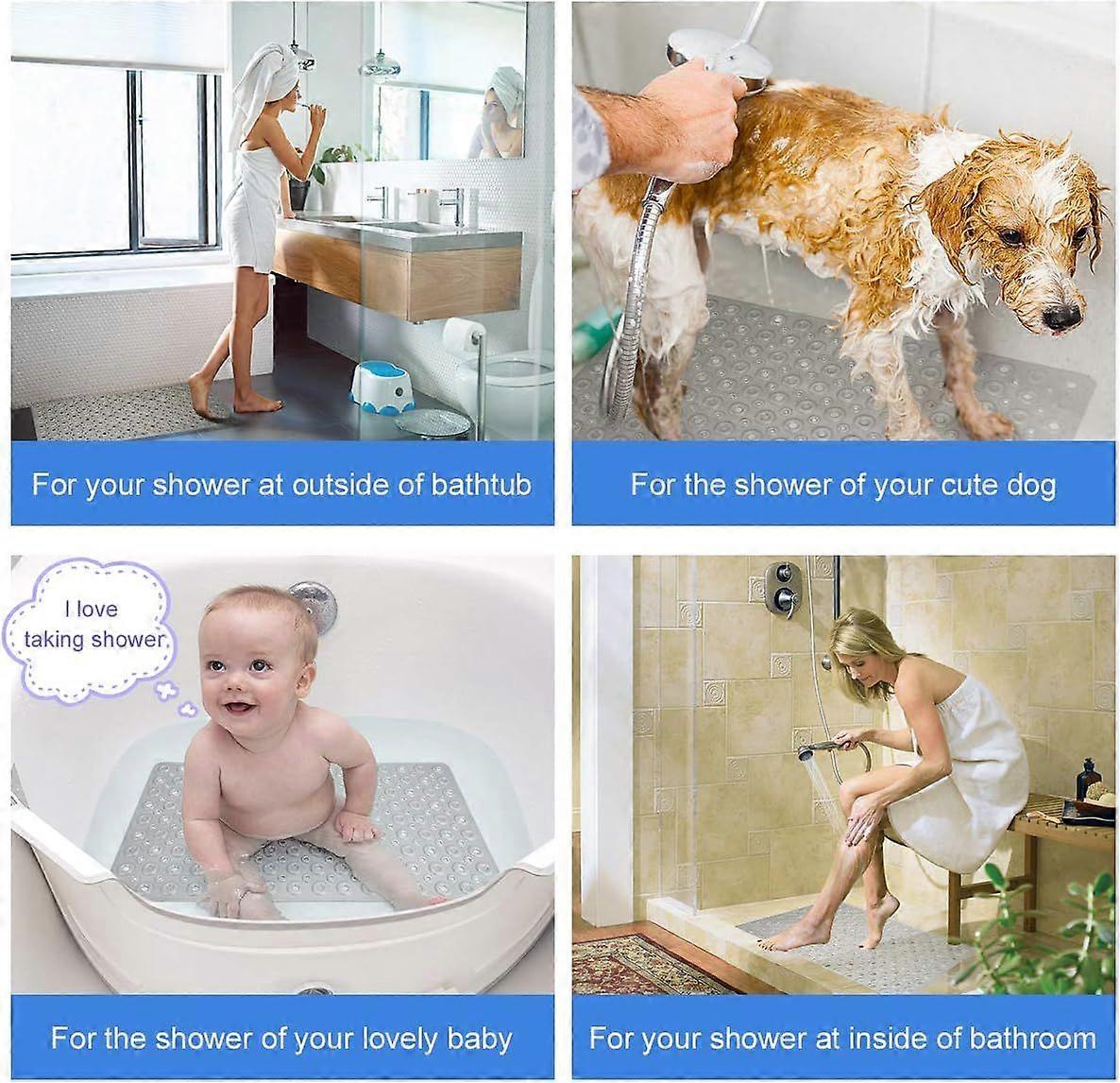 Non-slip bath mat bathroom 70*40cm, gray