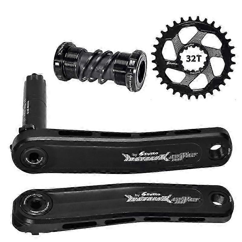 32T Black Bicycle Crankset Mtb Crank 170mm Crank Arms Bicycle Chainring