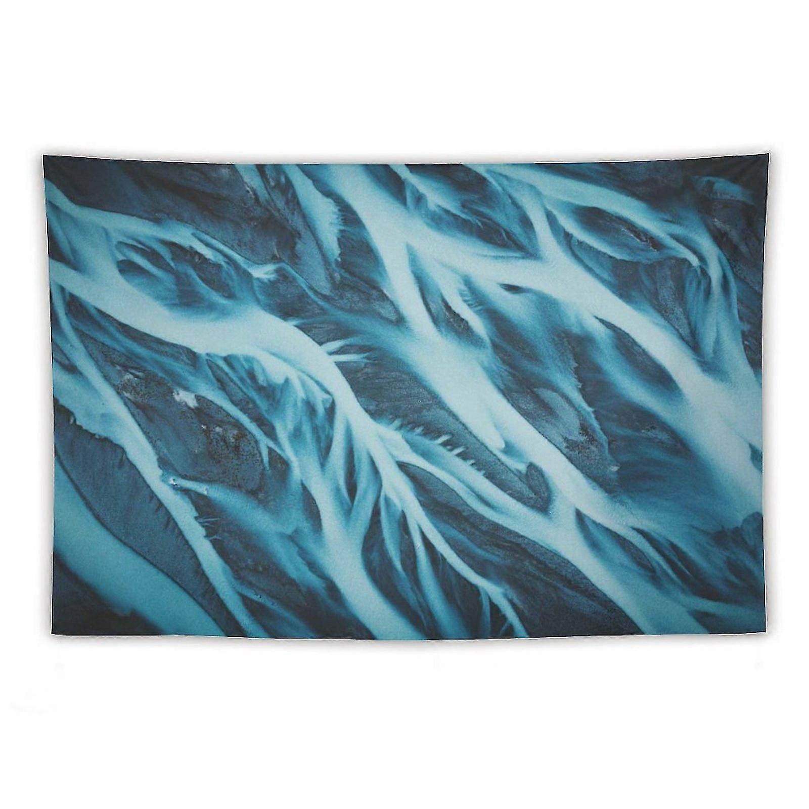 Nærbilde av blå bakgrunnstapestries