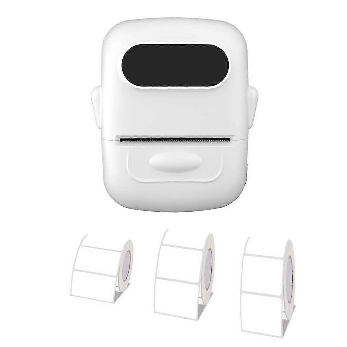 Label Printer Thermal Printer Inkless Adhesive Name Sticker White