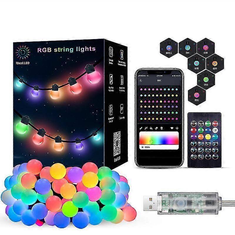 APP Intelligent Point Control Ball Light String Garden Light String Outdoor Garden Christmas Decoration