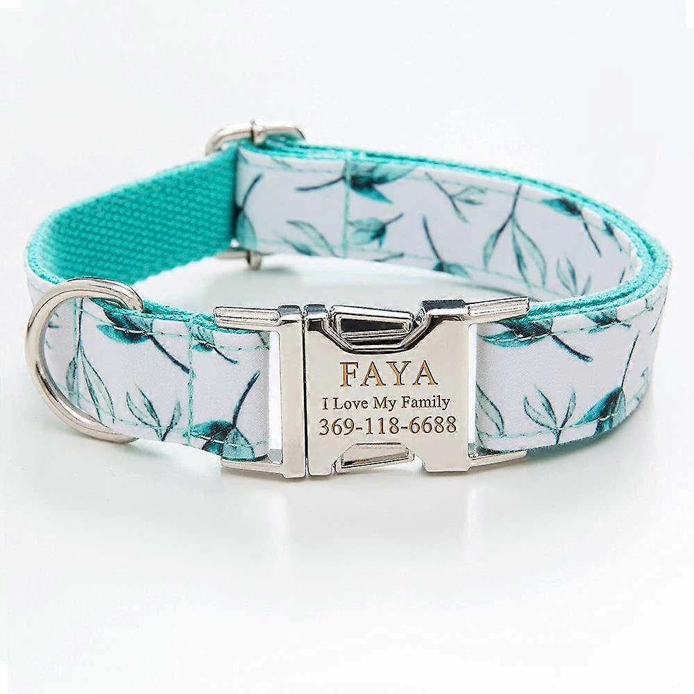 Custom Dog Collar with Name Engraved, Quick Release Metal Buckle, Matching Leash, Adjustable Bow Tie for Small to Large Dogs