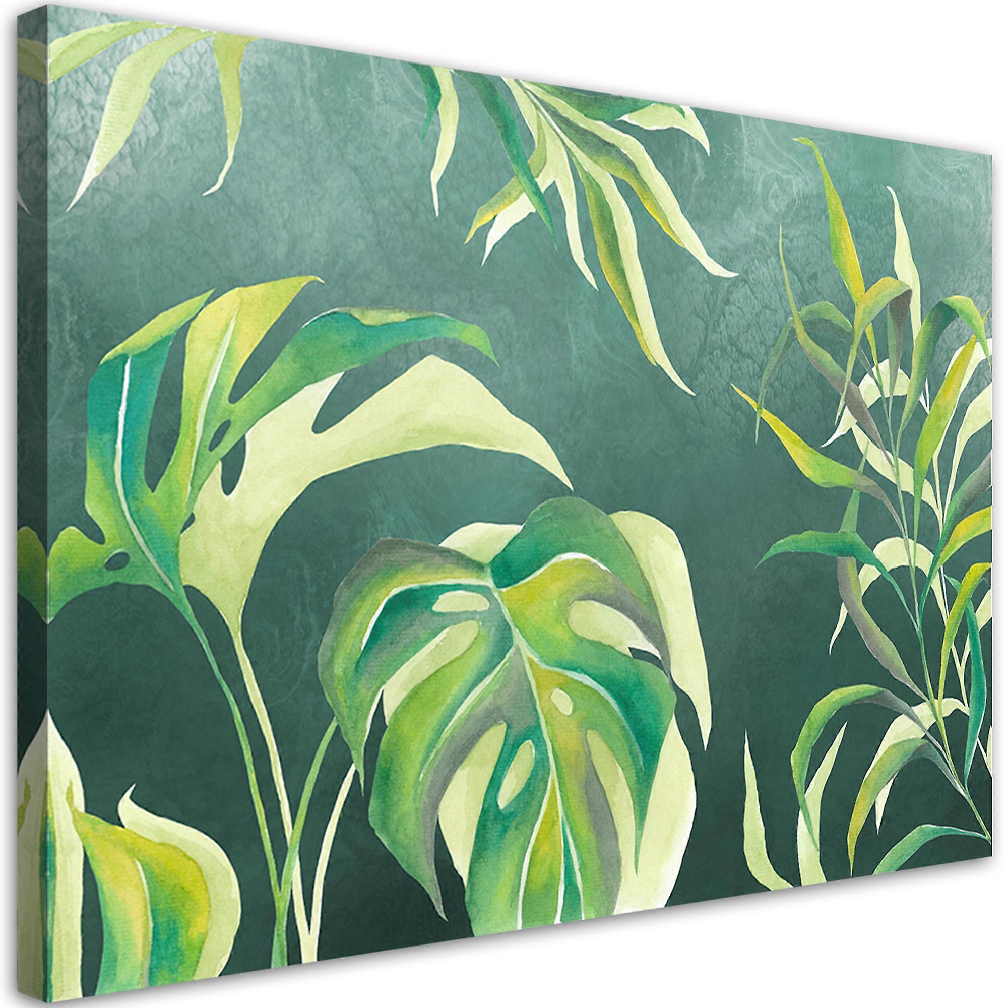 Lienzo, Hojas de Monstera - 90x60