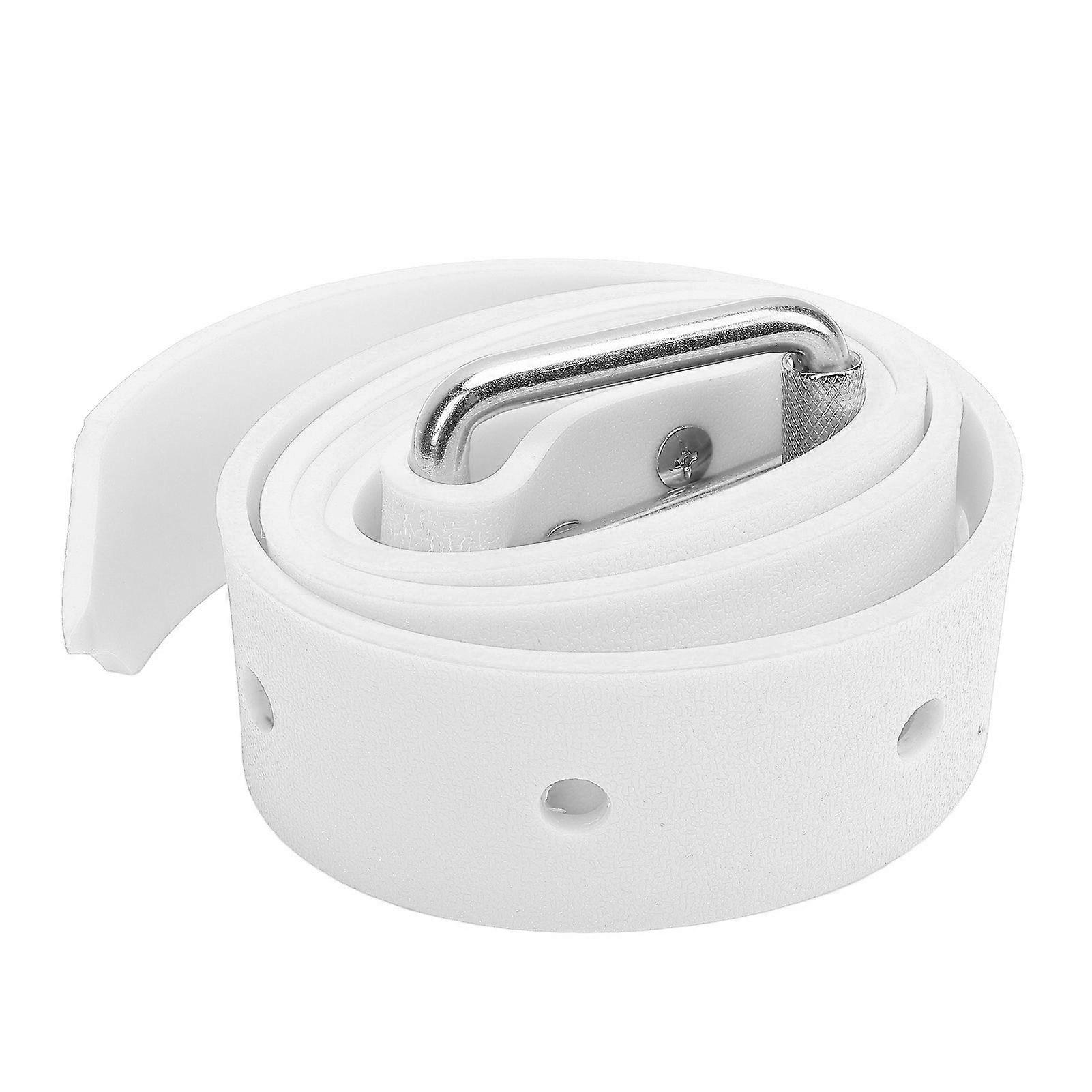 Diving Weight Belt Adjustable Silicone Freediving Weight Belt with Quick Release Buckle for Scuba Diving Spearfishing White