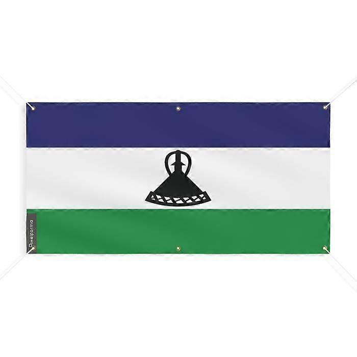 Lesotho Flag Banner 6 Grommets 40x80cm Polyester