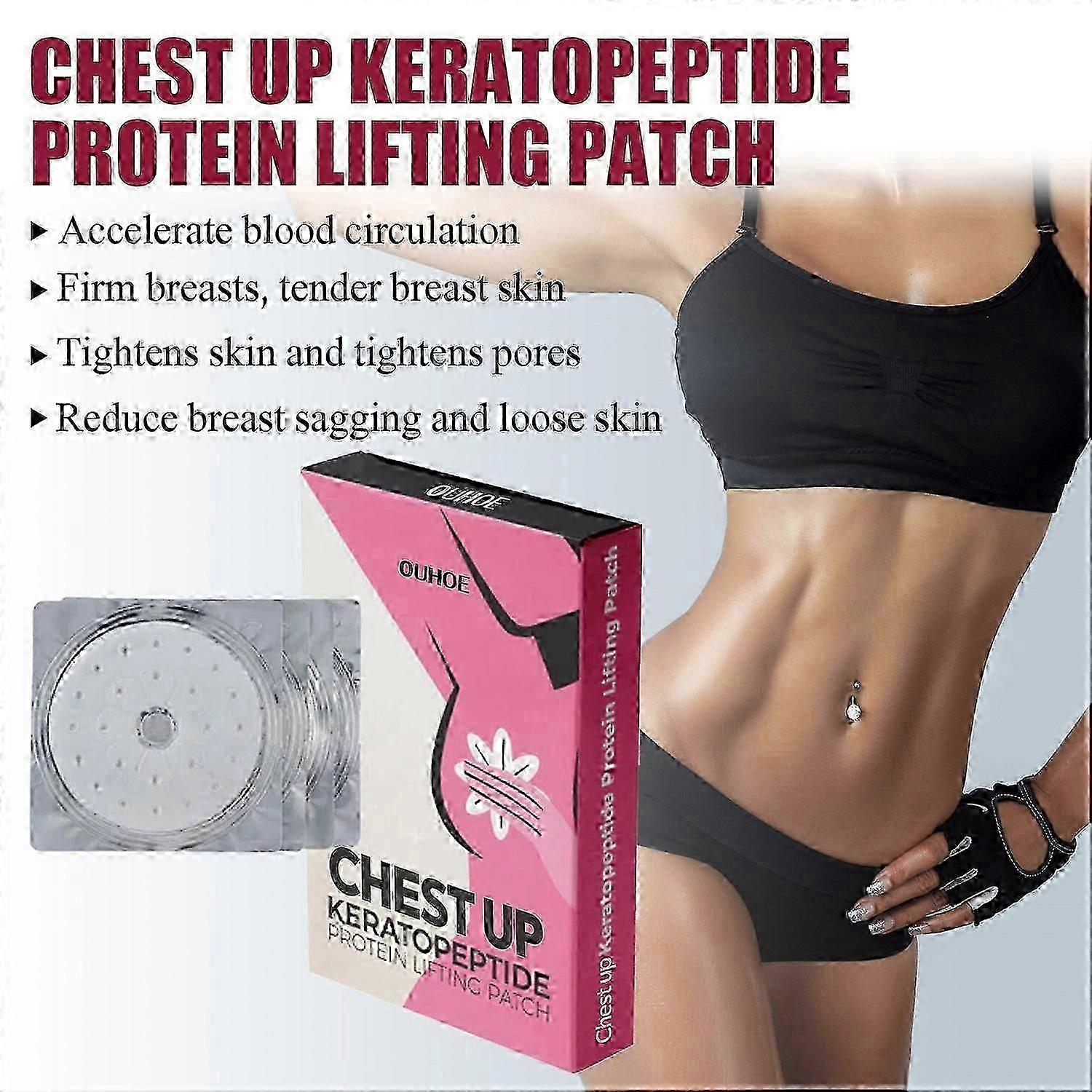 OUHOEプロテインチェストリフトパッチ、チェストファーミング&アンチサグニングプランプトリートメントチェストパッチ