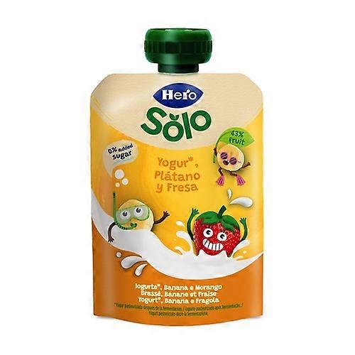 Yogurt, banana and strawberry pouch solo 6m+ hero 100 g (Strawberry - Banana - Yogurt)