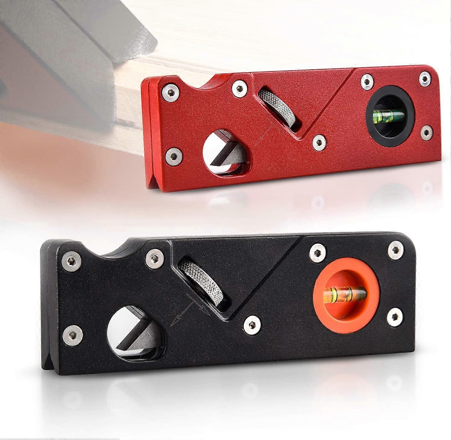 2Pcs Chamfer Plane For Wood, Woodworking Edge Corner Flattening Tool, Woodwork Hand Planer For Quick Edge Trimming And Chamfering(Black+Red)