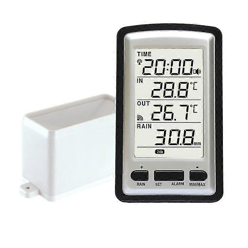 Wireless Rain Gauge Weather Station Indoor/Outdoor Temperature Recorder