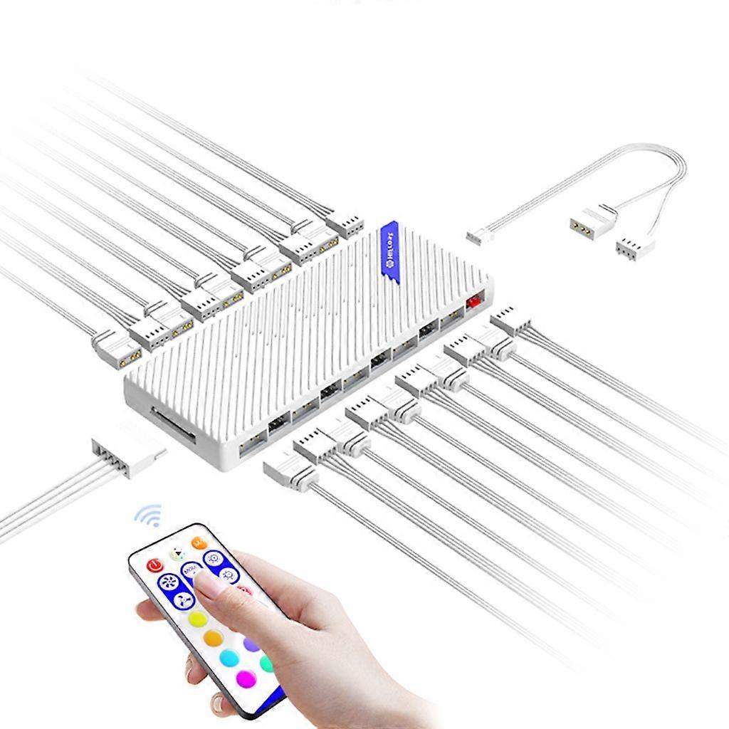 ARGB Controller 5V 3Pin ARGB PWM Fan Splitter Adapter Hub for Computer Case
