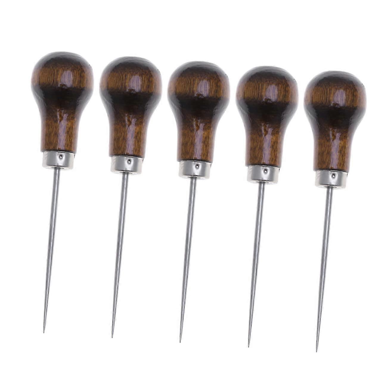 3sets Wooden Sewing Needle Awls Compact Scratch Awl Tools Set Sturdy Wear Resistant Ideal for DIY Projects Crafts 5pcs3
